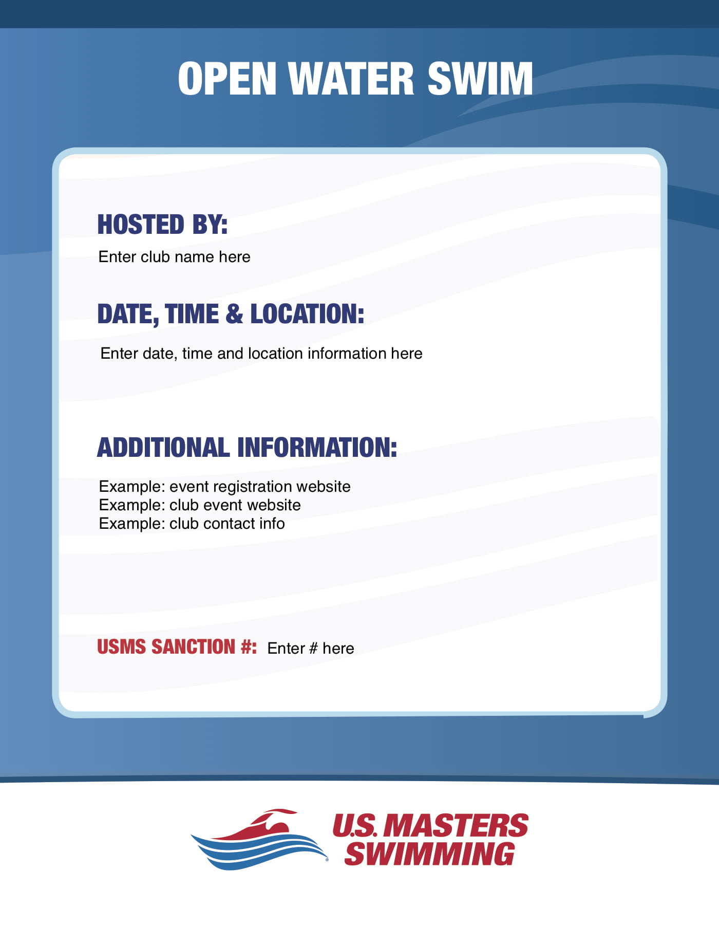 USMS Open Water Swim Meet Flier